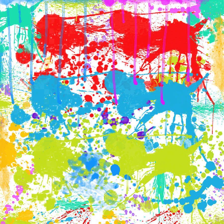 Paint Splatter - White Digital Art by Becca Buecher - Fine Art America