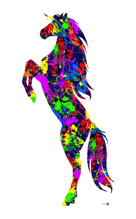 Paint Splatter Stallion Digital Art by Gregory Murray