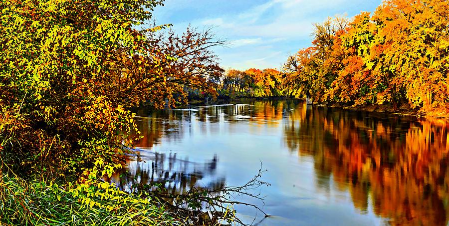 Fall Photograph - Painted Autumn River by Bonfire Photography