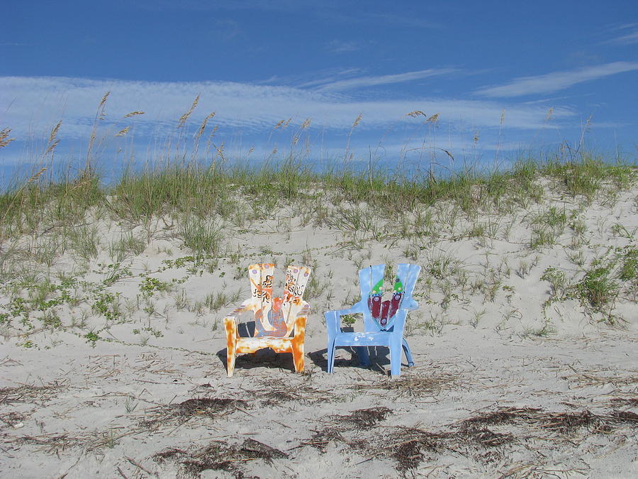 Painted Beach Chairs Photograph by Ellen Meakin