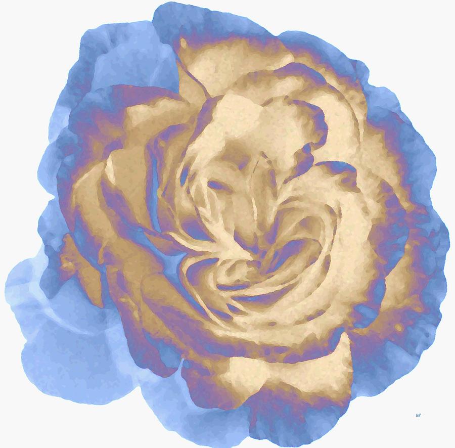 Abstract Digital Art - Painted Blue-Edged Rose by Will Borden