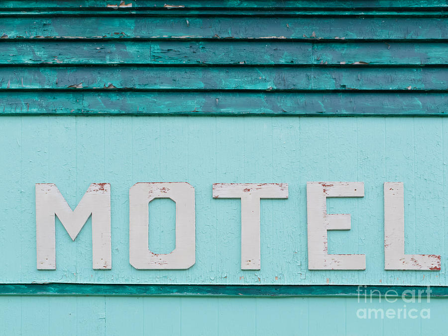 Architecture Photograph - Painted blue-green historic motel facade siding by Stephan Pietzko