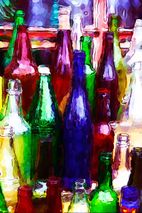 Painted Bottles Photograph by Karol Livote