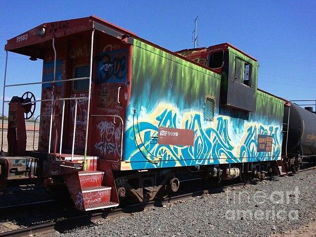 Train Photograph - Painted Caboose by Diane Lesser