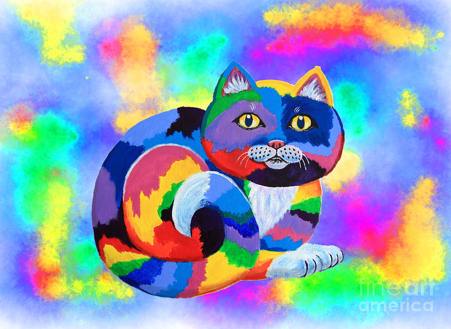 Painted Cat Painting by Nick Gustafson