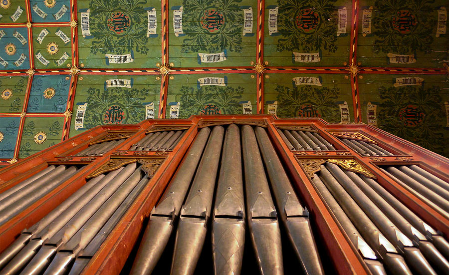 Musical Instrument Photograph - Painted ceiling in English church by Jenny Setchell