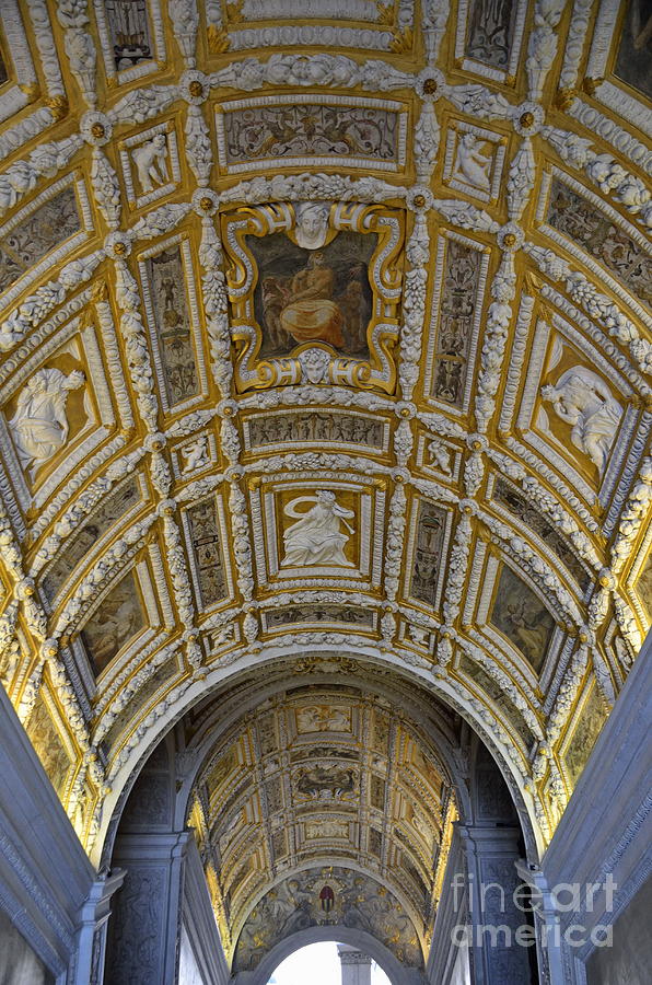 Painted ceiling of staircase in Doges Palace Photograph by Sami Sarkis ...