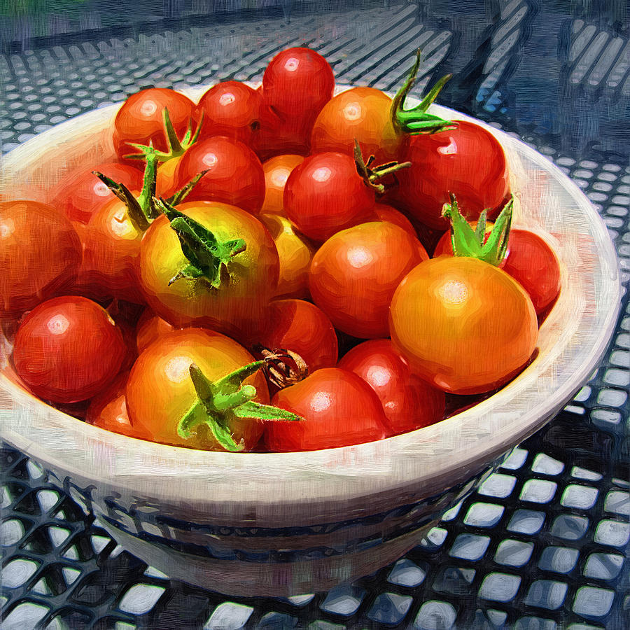 Painted Cherry Tomatoes Photograph by Kathy Clark