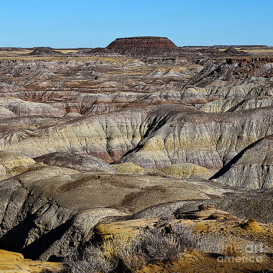 Petrified Forest National Park Digital Art - Painted Desert in Petrified Forest National Park Poster Edges Square by Shawn OBrien