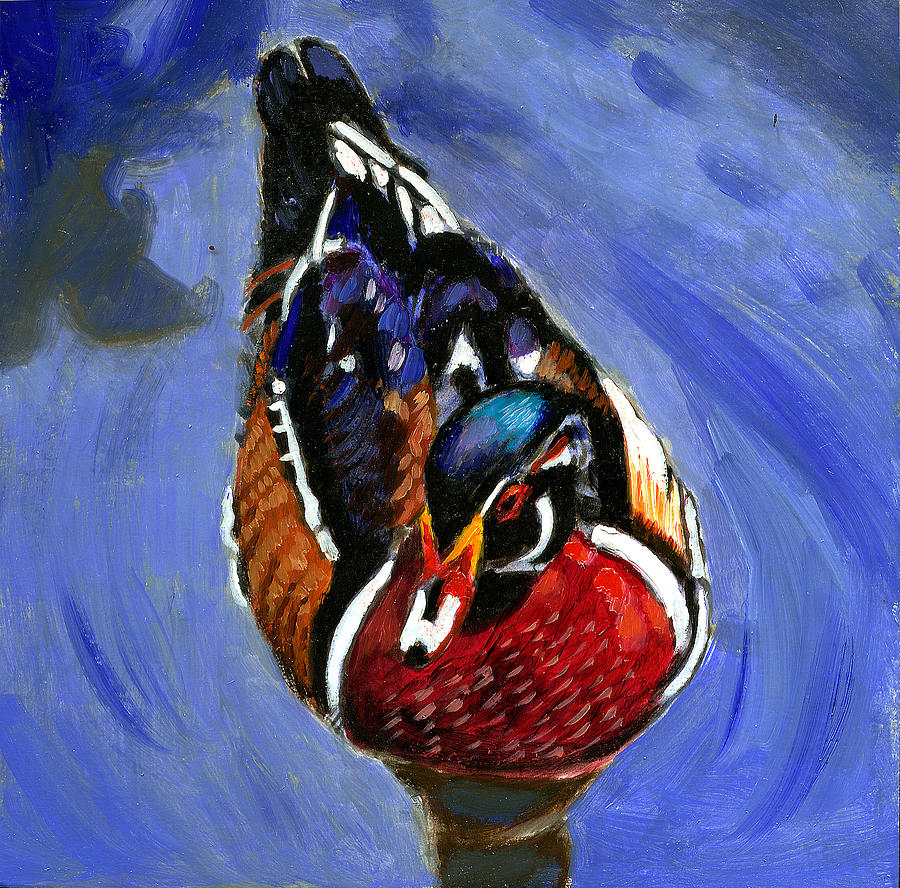 Painted Duck Painting by John Lautermilch