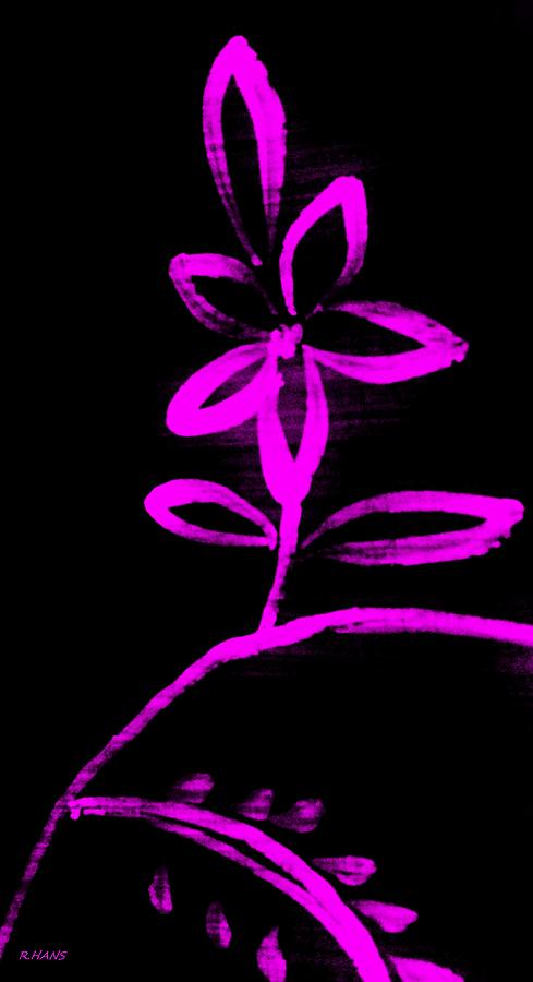 Painted Floral Black Purple Photograph by Rob Hans
