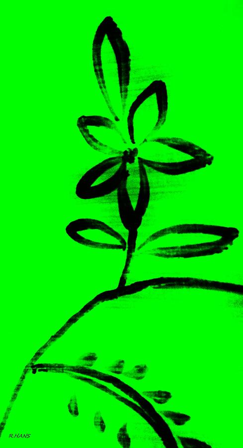 Painted Floral Green Photograph