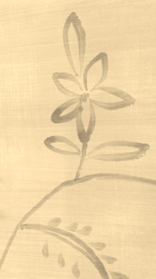 Painted Floral Sepia Photograph
