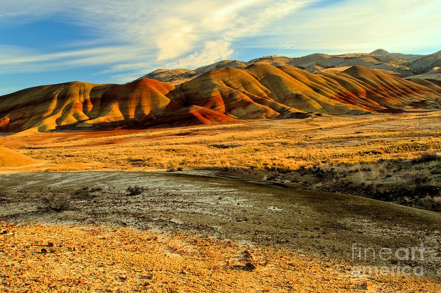 Painted Hills And Blue Skies Photograph by Adam Jewell