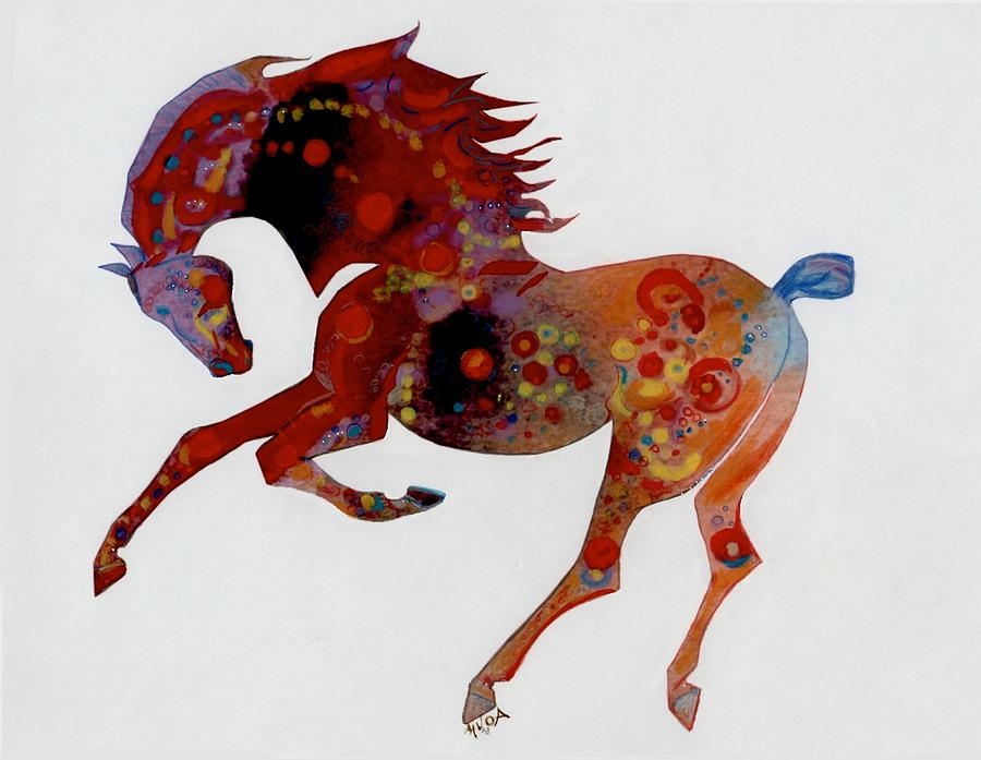 Painted horse A Digital Art by Mary Armstrong