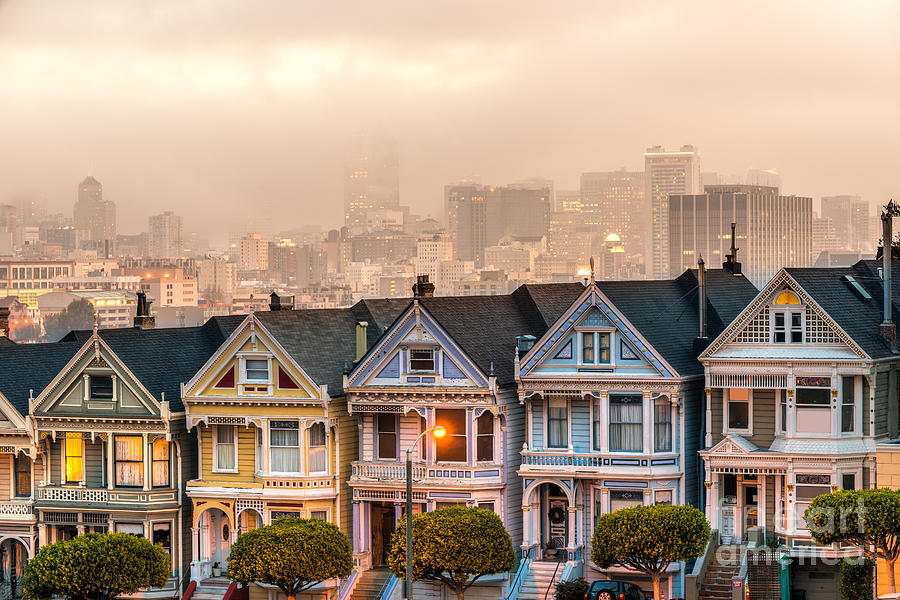 Painted ladies of San Francisco - California - USA Photograph by Luciano Mortula