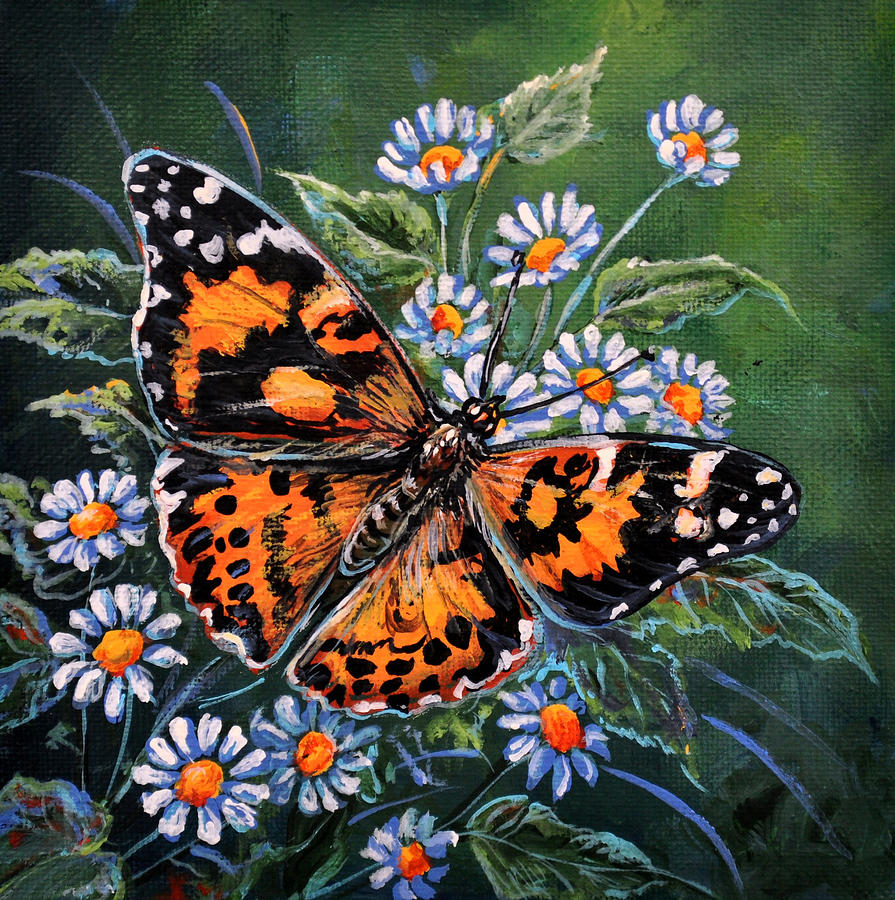 Painted Lady Painting by Gail Butler