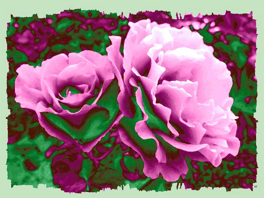 Painted Pink Roses Digital Art by Will Borden