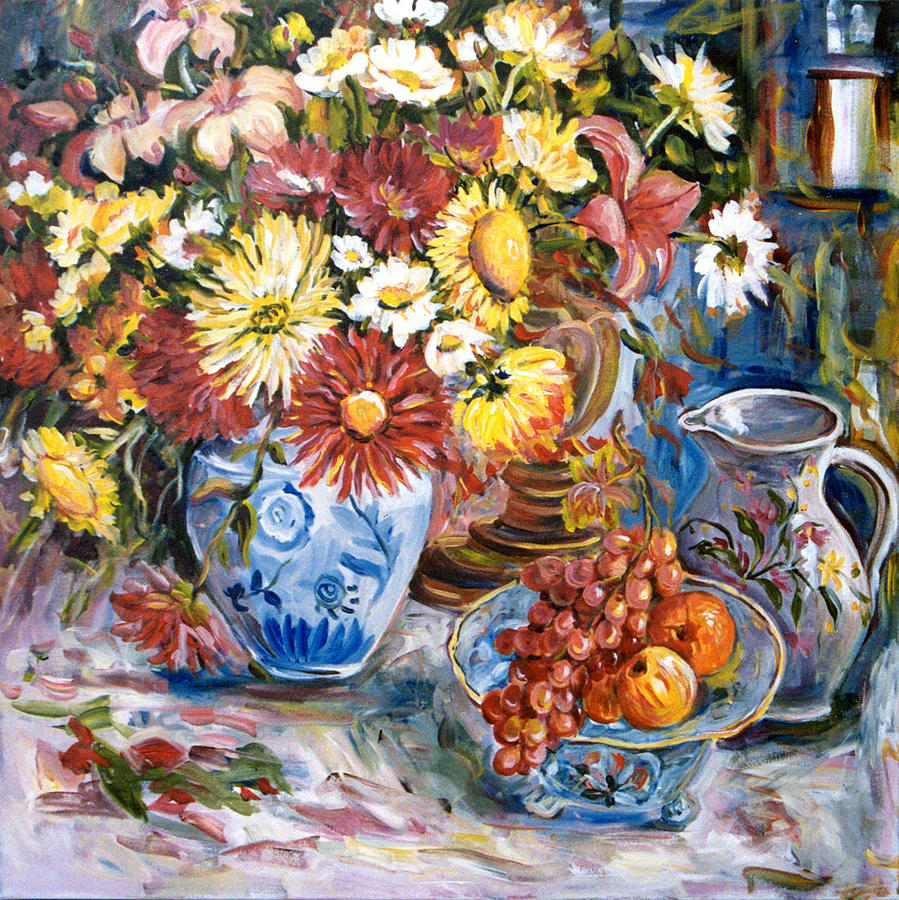 Painted Pitcher III Painting by Ingrid Dohm