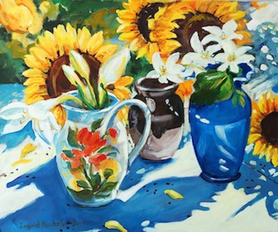 Painted Pitcher Painting by Ingrid Dohm