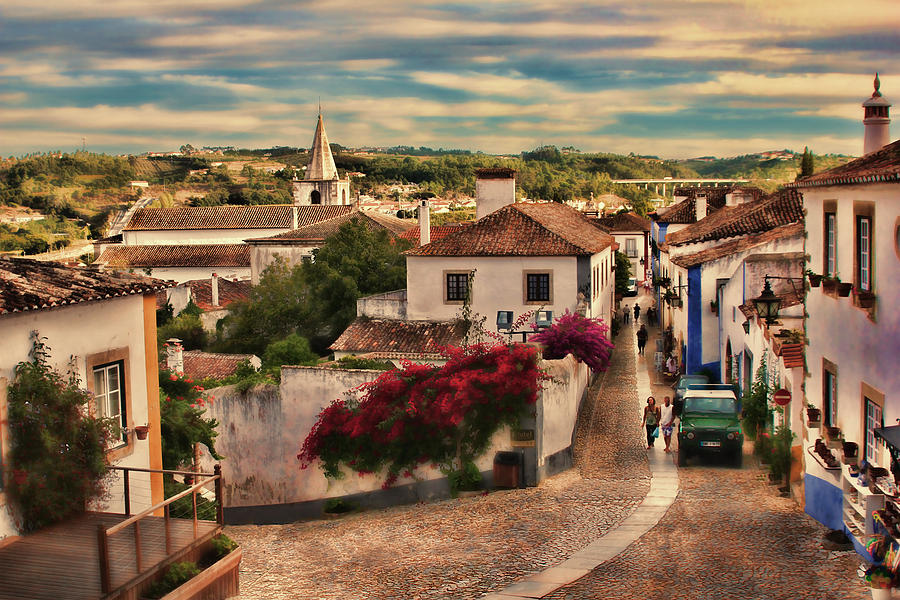 Painted postcard from Obidos Photograph by Aleksander Rotner