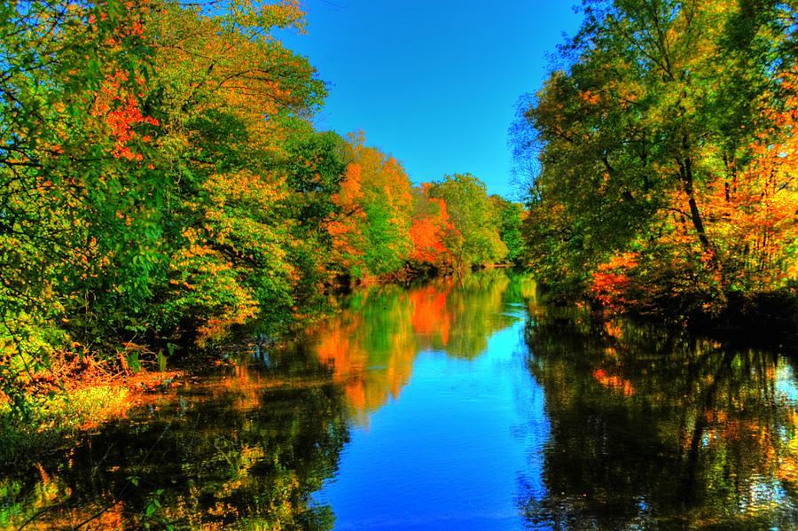 Fall Photograph - Painted River by Ryan Crane