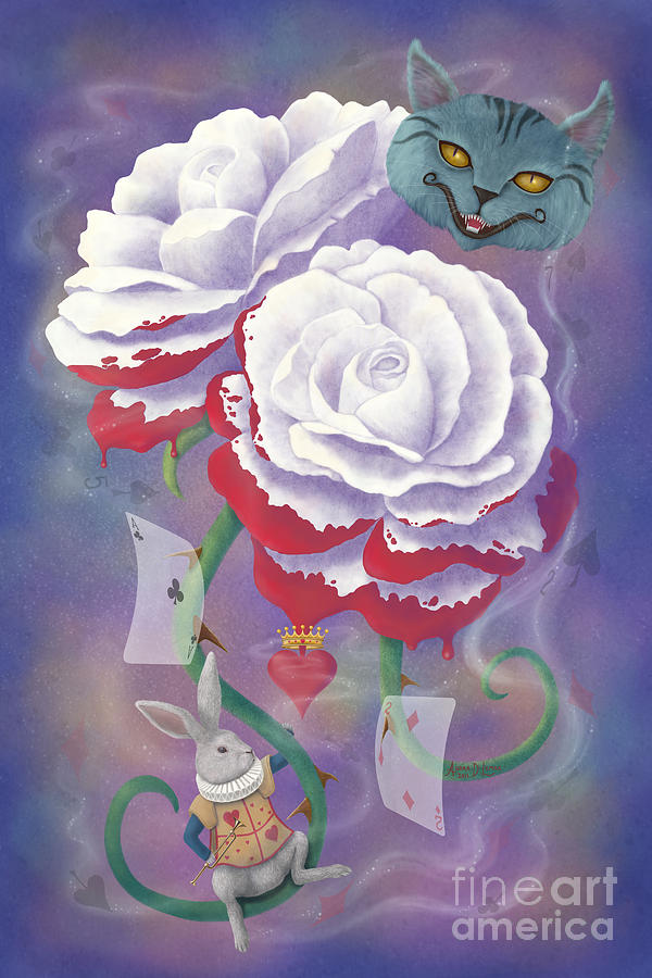 Alice In Wonderland Digital Art - Painted Roses for Wonderlands Heartless Queen by Audra Lemke Alice In Wonderland Digital Art - Painted Roses for Wonderlands Heartless Queen by Audra Lemke