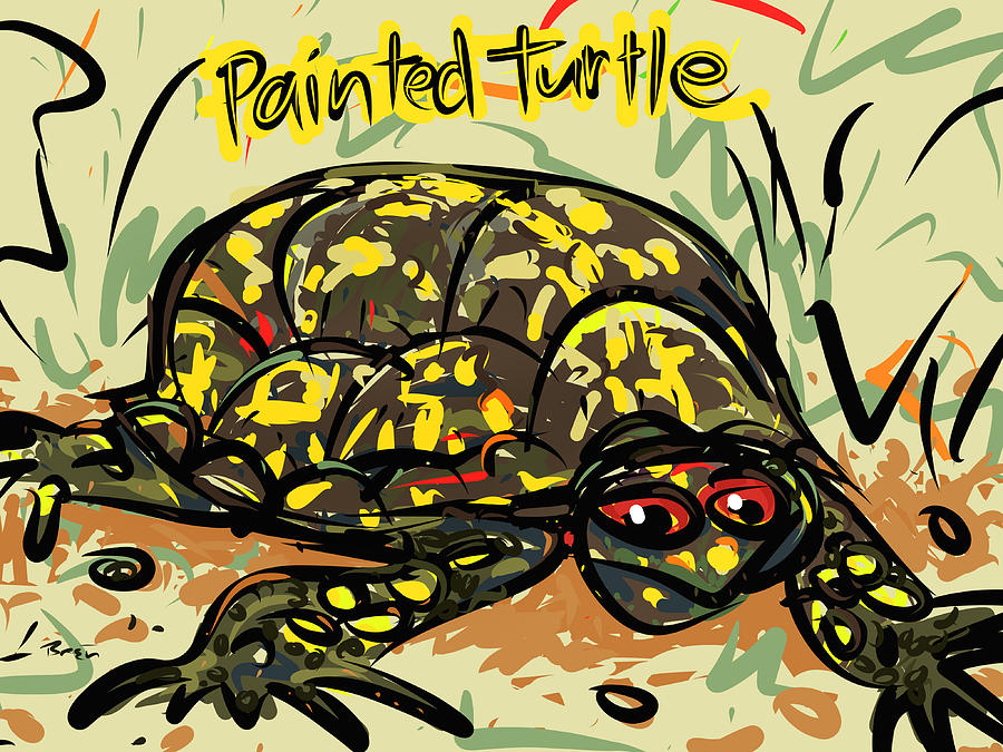 Wildlife Drawing - Painted Turtle by Brett LaGue