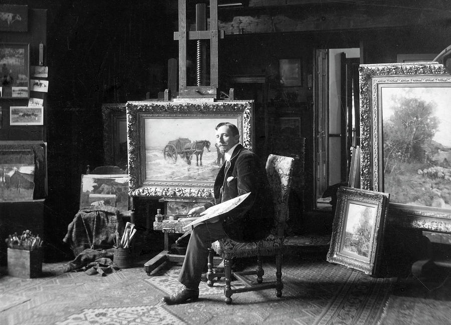 Painter In Studio Photograph by Granger