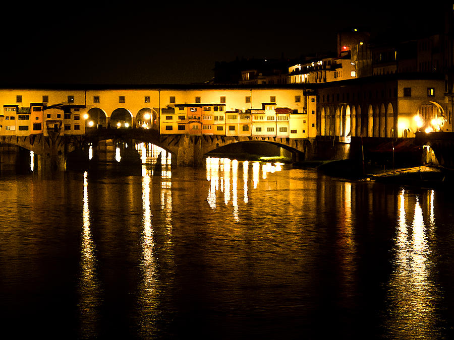 Painterly Ponte Vecchio Firenze Florence Italy Photograph by David Coblitz