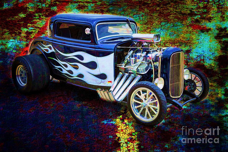 Painting 1932 Ford Highboy Automobile in Color  3124.02 Painting by M K Miller