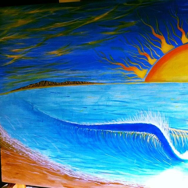 Sunset Photograph - #painting A #sunset #surf #dream On A by Paul Carter