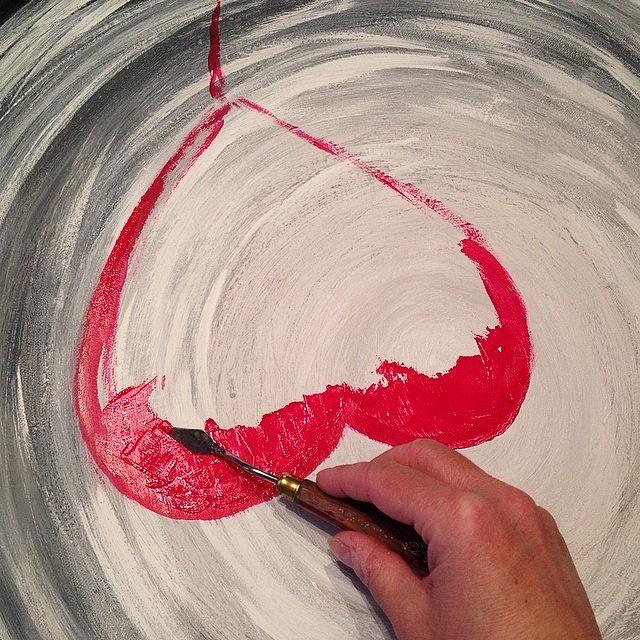 Heart Photograph - Painting Again... #painting #process by Marianna Mills