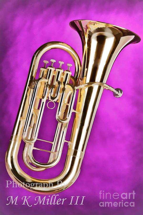 Painting of a tuba brass music instrument in Color 3279.02 Painting by M K Miller