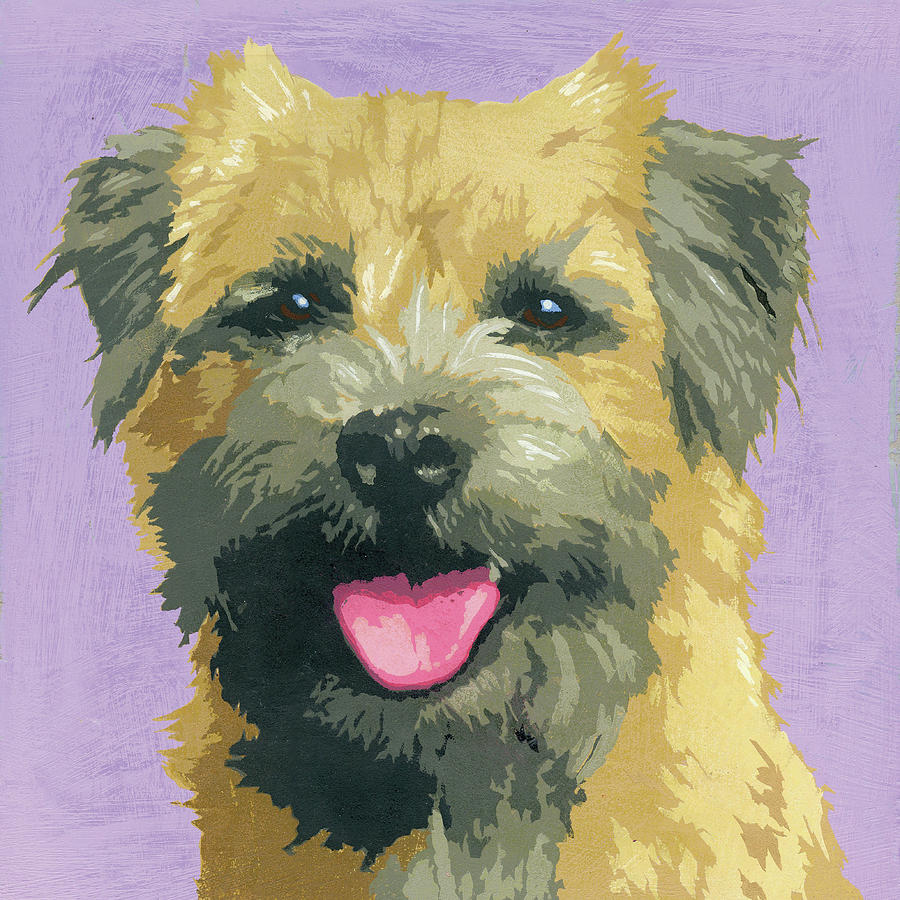 Painting Of Border Terrier Dog Painting by Ikon Ikon Images