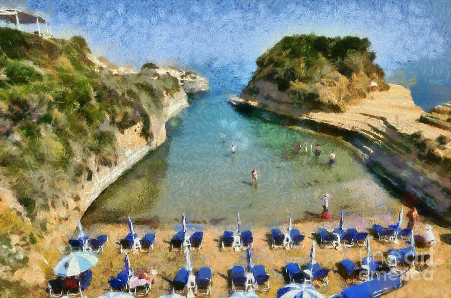 Canal d Amour beach #1 Painting by George Atsametakis