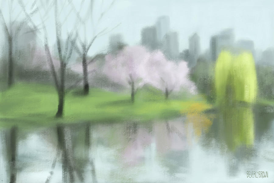 New York Painting - Painting of Central Park in Spring by Beverly Brown Prints