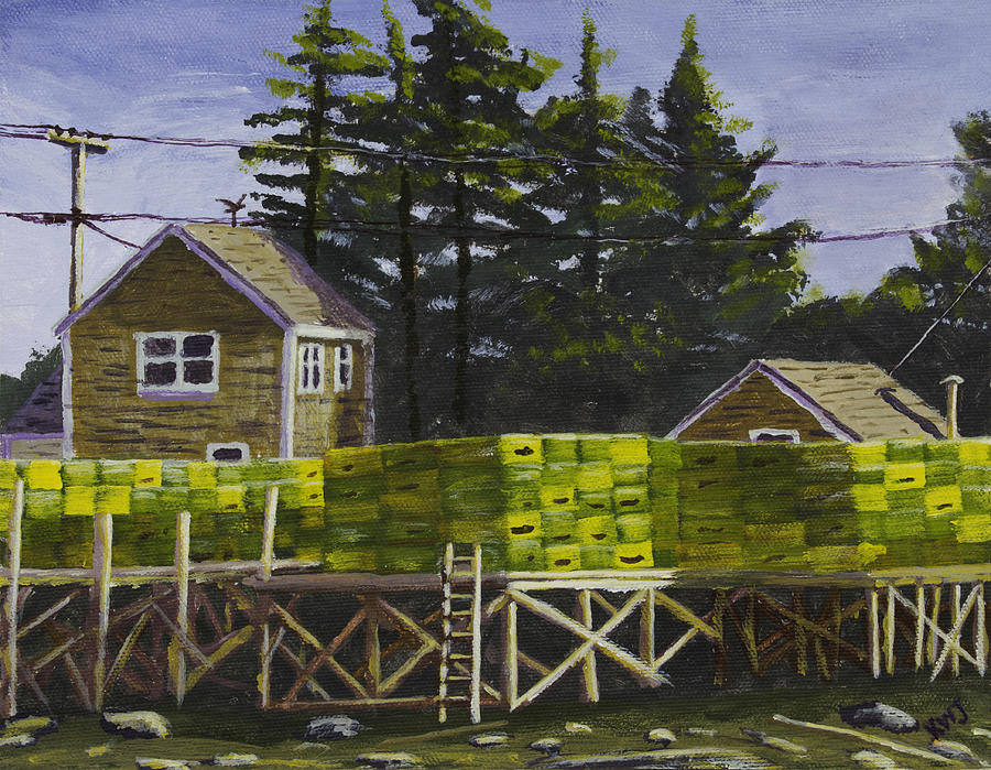 Lobster Traps in Port Clyde Maine Painting by Keith Webber Jr