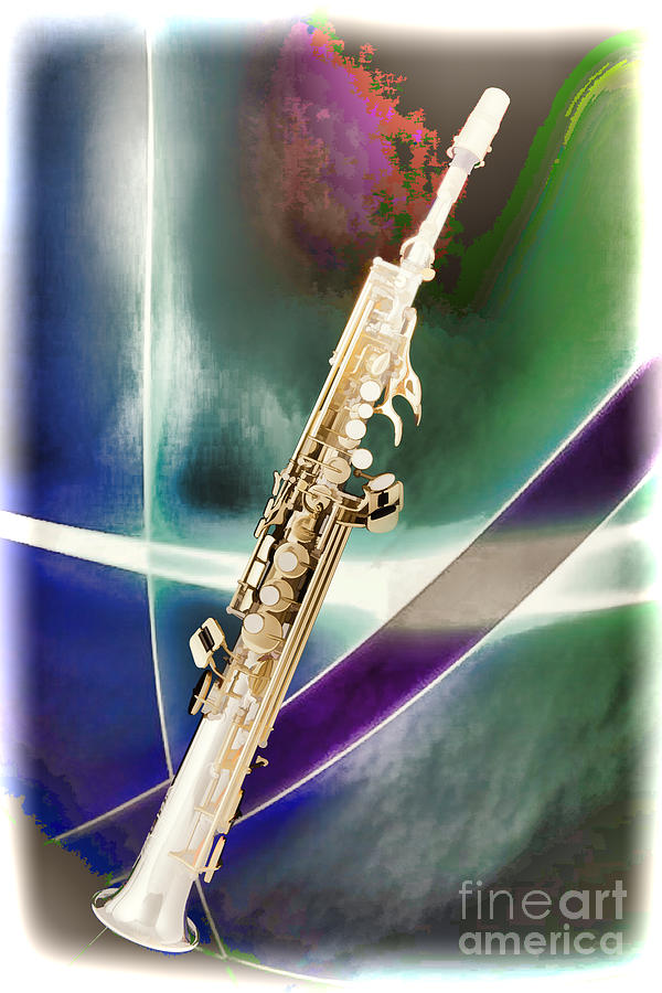 Painting of Music Soprano Saxophone in Color 3340.02 Painting by M K Miller