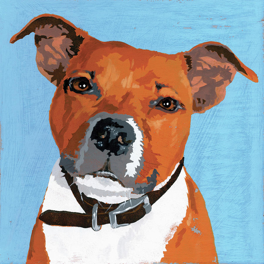 Painting Of Pit Bull Terrier Dog Painting by Ikon Ikon Images | Fine ...