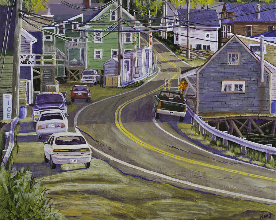 Main Street South Bristol Maine Painting by Keith Webber Jr