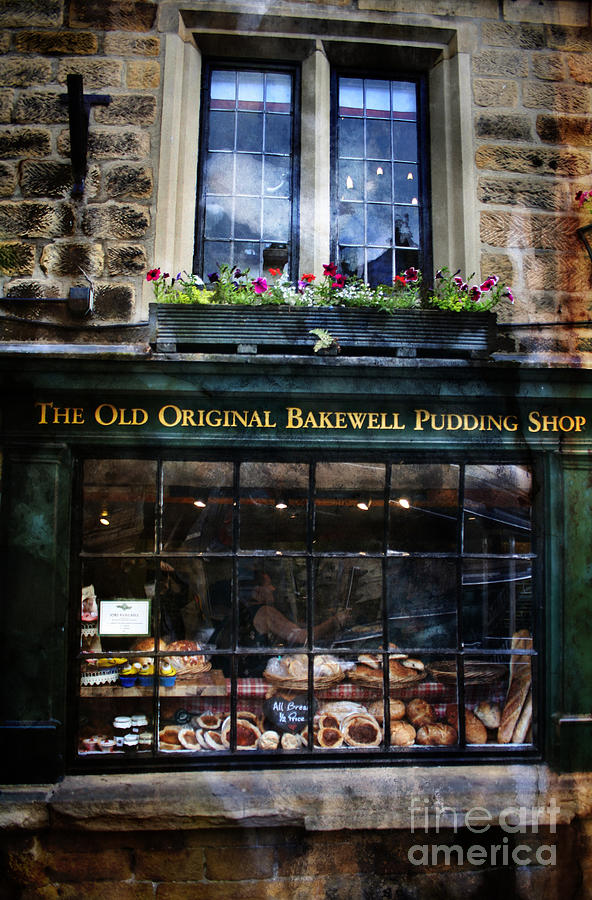 Can you see the Ghost in the top window at the Old Original Bakewell Pudding Shop Painting by Doc Braham