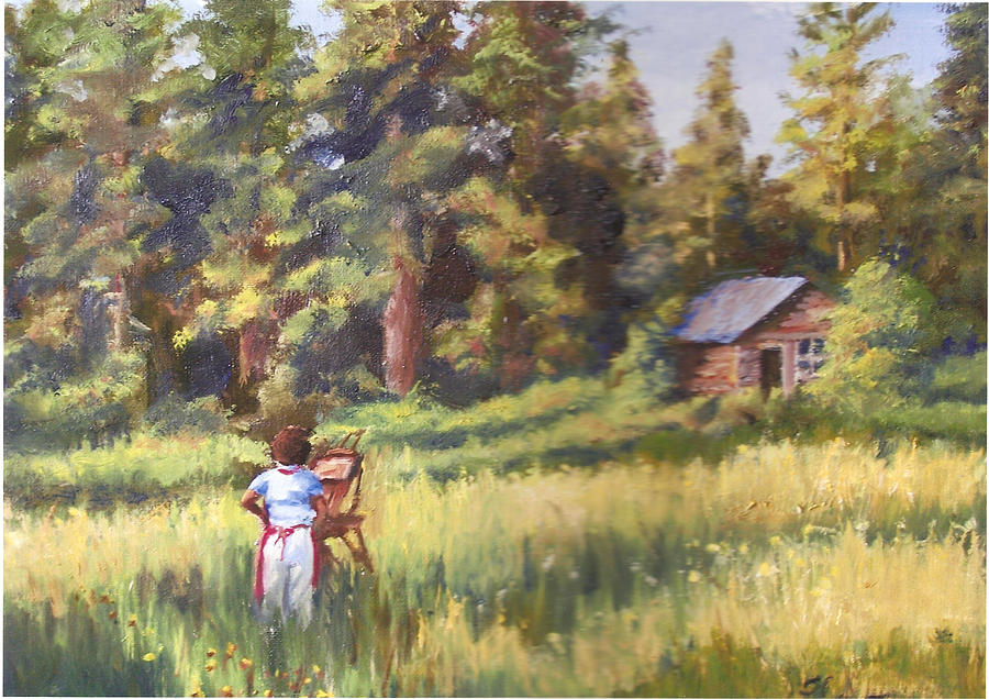 Painting Plein Aire in Idaho Painting by Harriett Masterson