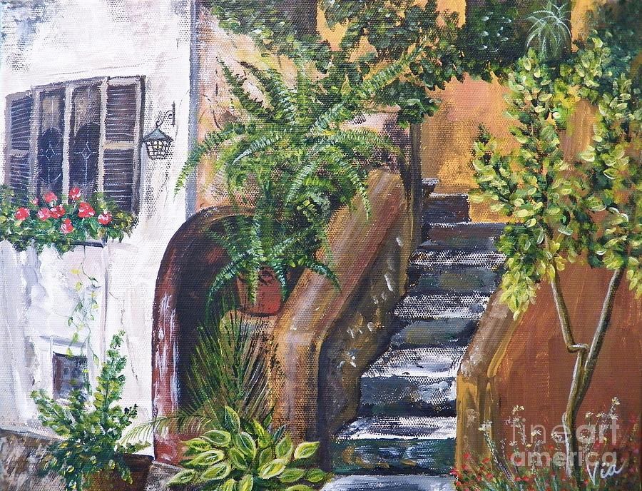 Painting    Siesta Steps Painting by Judy Via-Wolff