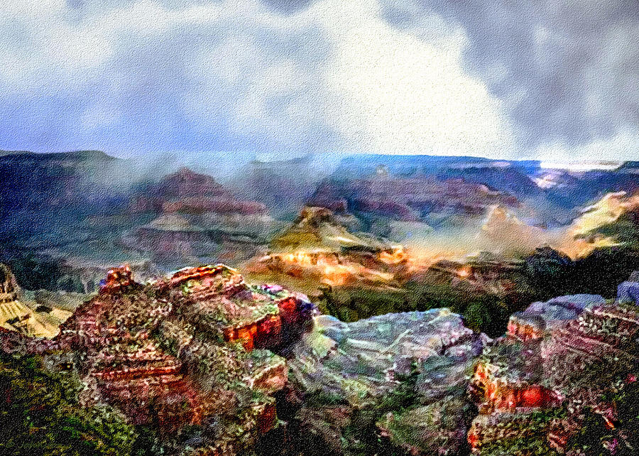 Grand Canyon National Park Painting - Painting The Grand Canyon by Bob and Nadine Johnston