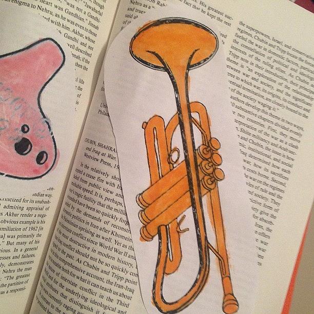 Music Photograph - #painting #trumpet #orange #instrument by Carlee Ortiz