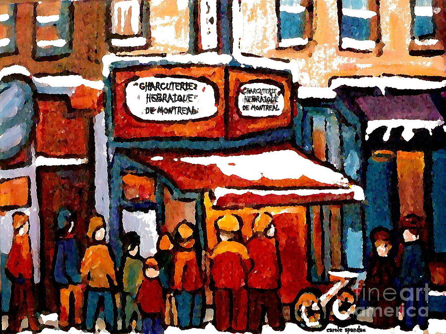 Paintings Of Schwartz Hebrew Deli Standing In Line For Fries And Smoked ...