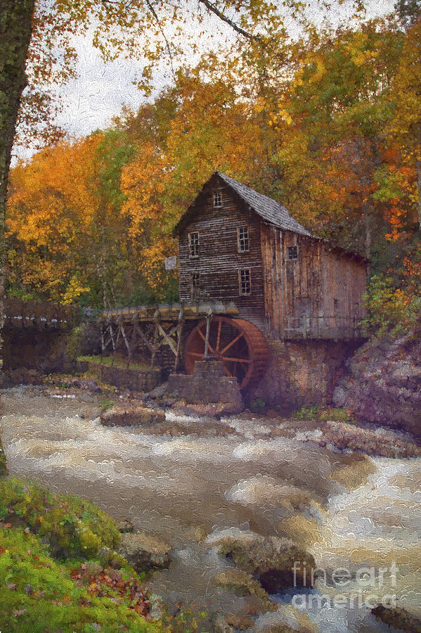 Paintography of Grist Mill on Glade Creek Photograph by Dan Friend