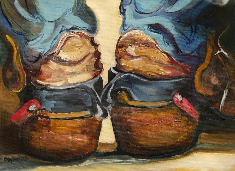 Cowboy Boots Painting - Pair of Boots by Diane Whitehead