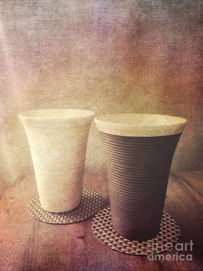 Pair of Earthenware Ceramic Pottery Cups Photograph by Beverly Claire Kaiya